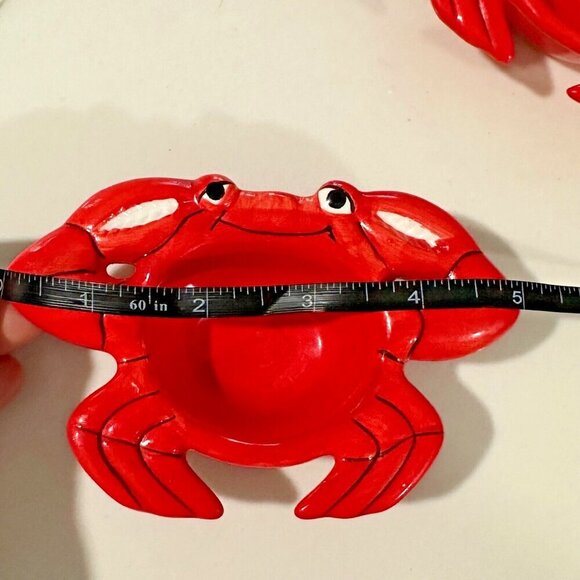 Set of five Vintage Ceramic CRAB BUTTER BOWL DISH Le Gourmet Chef Tableware 5" - Picture 6 of 7